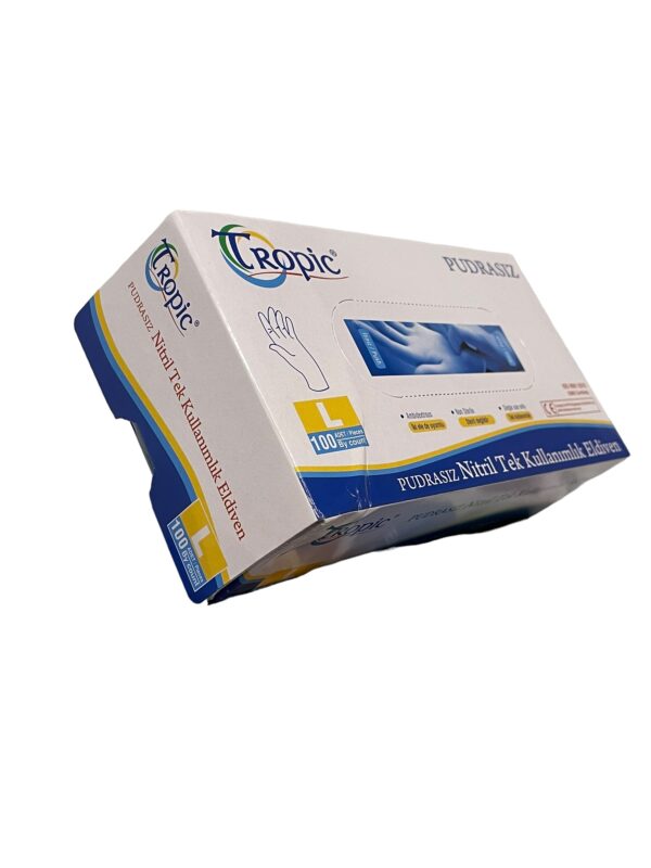 Tropic Pudrasız Nitril Tek Kullanımlık Beyaz Eldiven