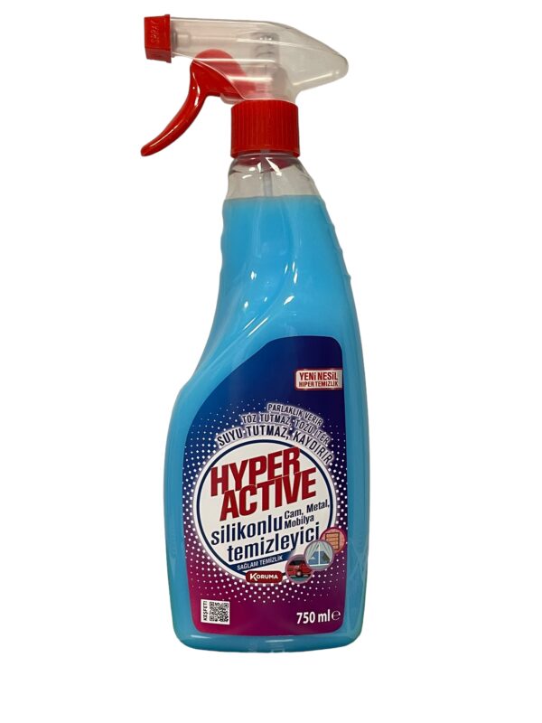 Hyper Active Silikonlu Temizleyici Sliokonlu Cam, Metal ve Mobilya Temizleyici