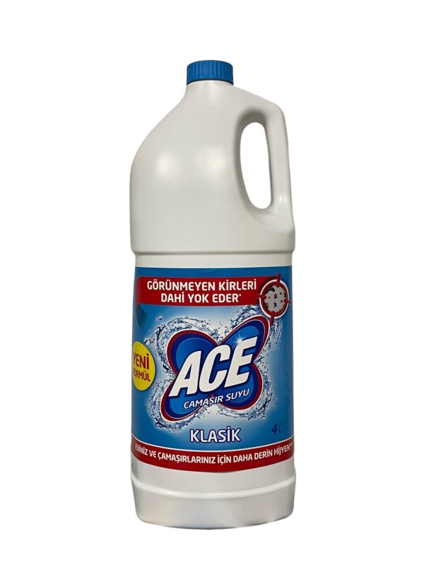Ace Çamaşır Suyu Görünmeyen kirleri dahi yok eder.