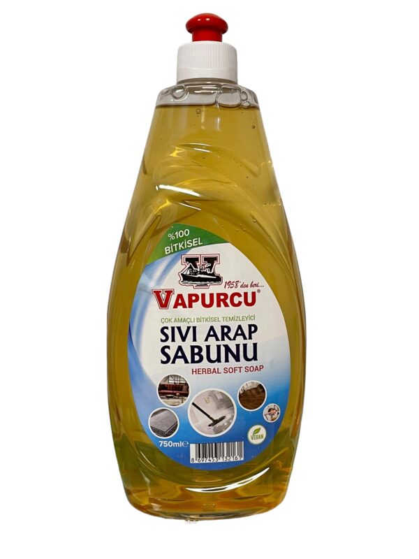 Vapurcu Sıvı Arap Sabunu Çok amaçlı bitkisel temizleyici. %100 Bitkisel