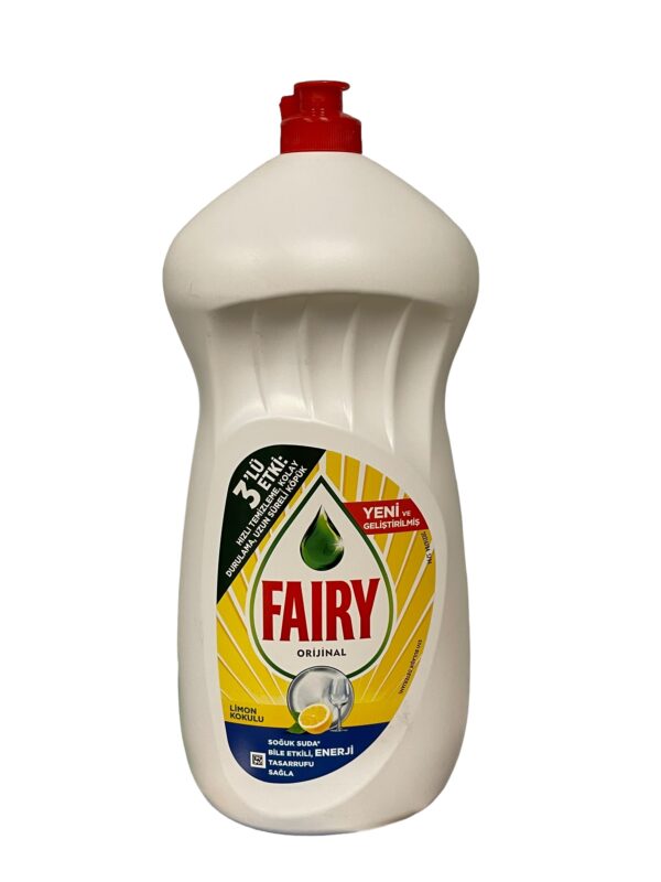 Fairy Limon Kokulu 3'lü etki ; Hızlı temizleme, Kolay durulama, Uzun süreli köpük. Fairy Ultra Hızlı Limon Kokulu