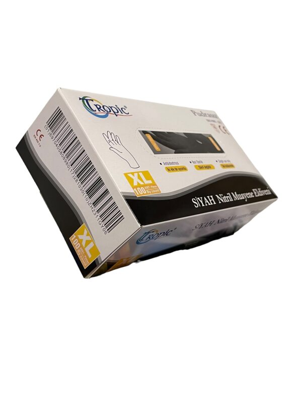 Tropic Siyah Nitril Muayene Eldiveni XL Beden